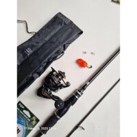 combo cần câu lure màu đen 1m65 1m8 2m1 2m4 máy ac2000 và 3000 tặng kèm mồi và 1 cuận dù