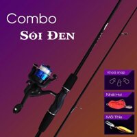 Combo cần câu lure máy đứng Bộ cần lure Sói Đen kèm máy giá rẻ SD1