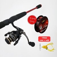 Combo cần câu máy RISE spin + máy AC3000 tải cá 5kg
