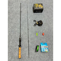 Combo Cần câu UL & Máy Ngang  FR200 Tặng kèm & nhái hơi Cá sắt & dây Pe x8 gal562hh