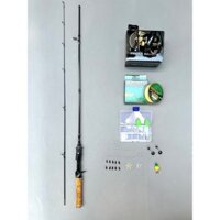 Combo Cần Câu UL Ngọn 1ly Carbon Đặc Máy Ngang FR200 Kèm Phụ Kiện