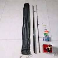 COMBO CAN DAIWA 2M4 MAY SHIMANO FX 4000. TANG KEM FULL PHU KIEN CHO AE NHU HINH.