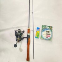 Combo cần lure UL cán gỗ siêu dẻo chuyên câu sông hồ suối