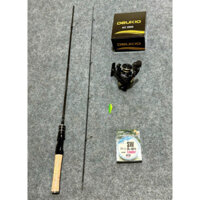 Combo Cần  UL Cán Gỗ & Máy AC2 Tặng kèm Dây PE  SW  & Cá Sắt R45  & khoá link snap gal562hh