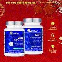 Combo Canprev DUNG NHAN NHƯ Ý : Canprev Zinc Bis-Glycinate 25mg (120 viên -240 viên) + Canprev NAC 120 viên