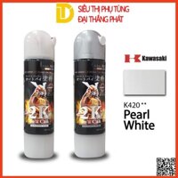 Combo Cao Cấp sơn Samurai, sơn xịt xe máy K420** MÀU TRẮNG (Lót 2K04, Nền trắng 2/102, Màu K420**, Phủ 2K01)