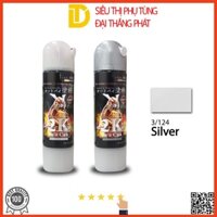 Combo Cao Cấp sơn Samurai, sơn xịt xe máy 3/124 MÀU BẠC (Lót 2K04, Màu 3/124, Phủ 2K01)