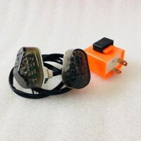 Combo Cặp đèn xi nhan kim cương con bọ lắp Winner X + Cục chớp xi nhan điện tử 12V - có tăng chỉnh