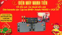 Combo Cặp loa BM  UGX 50  AMPLY 9800D tặng full dây loa- Dàn loa  thích hợp karaoke nghe nhạc tết