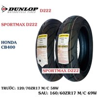 Combo Cặp Lốp Vỏ Xe Máy Cb500 /Cb 400 Chính Hãng Dunlop Size 120 70 - 17 Và 160 60 17 D222