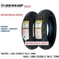 Combo Cặp Lốp Vỏ Xe Máy Cb600 Chính Hãng Dunlop Size 120 70 - 17 Và 180 55 17 D222