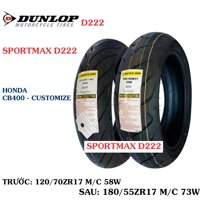 COMBO CẶP LỐP VỎ XE MÁY CB600 / CB400 HÃNG DUNLOP SIZE 120.70-17 VÀ 180.55.17 D222