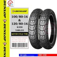 Combo Cặp Lốp Vỏ Xe Máy Honda SH 150 Cbs Chính Hãng Dunlop Size 100 80 - 16 Và 120 80 - 16 K330