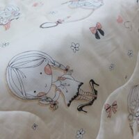 Combo cặp vỏ gối nằm và gối ôm cho bé Tencel 60s Cô gái vàng