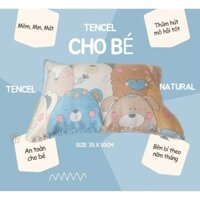 Combo cặp vỏ gối nằm và gối ôm cho bé Tencel 60s Gấu xanh