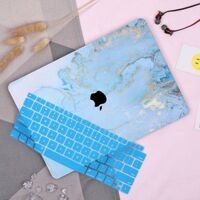 Combo Case, Phủ Phím Macbook In Hình Vân Đá Xanh