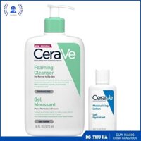Combo CeraVe Sữa Rửa Mặt Cho Da Khô, Da Dầu + Sữa Dưỡng Thể Cho Da Khô 20ml