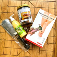 Combo Chà Gót Chân Chuyên Nghiệp, Máy Chà Gót + Bàn Chà Gót + Kem Làm Mềm Da + Muối Thảo Dược Ngâm Chân