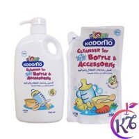 Combo chai nước rửa bình sữa Kodomo 750ml + bịch nước rửa bình sữa 700ml Kodomo - nuoc rua ve sinh binh sua