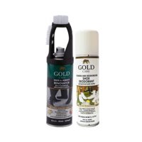 Combo Chăm Sóc Giày Da Lộn GoldCare Gồm Bình Xịt Dưỡng GC3001 250ML và Bình Xịt Khử Mùi Giày, Da GC3003 - Đen