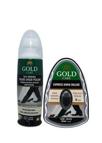 Combo Chăm Sóc Giày, Da Thuộc GoldCare Gồm Xi Nước GC2001 và Xi Mút Đánh Bóng GC4017 - Đen