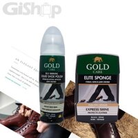 Combo Chăm Sóc Giày GoldCare Gồm Xi Nước Đánh Giày GC2001 và Xi Mút Đánh Bóng Da, Giày GC4003