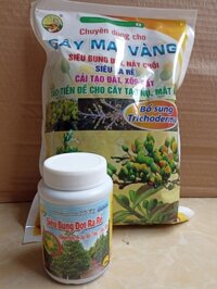 Combo chăm sóc mai vàng sau khi ra hoa  1 kg gói phân bón gốc 1 chai 100ml phun bung đọt, ra rễ