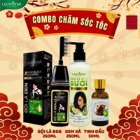 [COMBO CHĂM SÓC TÓC] COMBO GỘI PHỦ BẠC, KEM XẢ BƯỞI 250ML - TINH DẦU BƯỞI 30ML - LUCKY STAR