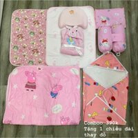 Combo chăn gối cho bé sơ sinh 390, combo gối chiếu chăn ủ chăn đắp