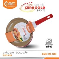 Combo chảo đáy từ COMET CH15-24 CH11-20 Ceragold chống dính ceramic & nhôm cao cấp - Chảo Đỏ 24cm & Xanh Dương 20cm