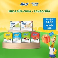 Combo cháo sữa Hoff và sữa chua Hoff đủ vị 6 lốc (28 hộp x 55g)