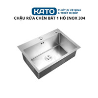 Combo chậu rửa chén bát đúc 6045T inox 304 100% một hộc ngăn lớn có lớp chống ồn, kèm bộ cả chống hôi giá rẻ bền đẹp