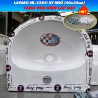 COMBO Chậu Rửa Mặt Lavabo Kèm Chân Chụp Treo Tường Minh Long C284 - Tặng xi phông ruột gà và pas lắp đặt - CHỈ CHẬU NHỎ C282