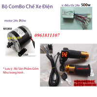 Combo chế xe điện motor 24v 350w, động cơ 24v 350w, động cơ xe điện 24V 350W làm xe escooter