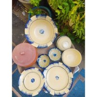 Combo Chén dĩa phết xanh + tô tượng siêu to + niêu đất 🌿🌿