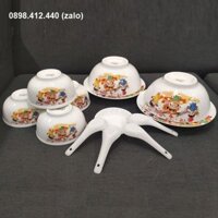 combo chén tô dĩa muỗng sứ - chén tô dĩa sứ