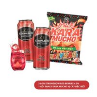 Combo Chillax - Strongbow vị dâu 4.5% và snack khoai tây Karamucho 120g