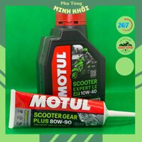 [COMBO CHÍNH HÃNG] Nhớt MOTUL xe tay ga cao cấp Scooter Expert LE 10W40 800ml + nhớt láp Motul Scooter Gear Plus