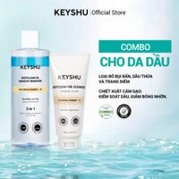 Combo Cho Da Dầu KEYSHU Gồm Nước Tẩy Trang 400ml Và Sữa Rửa Mặt 150ml Giúp Làm Sạch Hiệu Quả