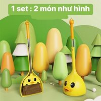 combo Chổi Quét Nhà Thông Minh Kèm Hót Rác con vịt vàng 2 món như hình