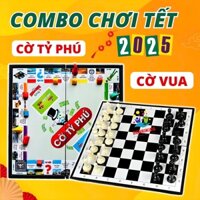 Combo Chơi Tết Bộ Cờ Vua Nam Châm Quốc Tế Kết Hợp Cờ Tỷ Phú Monopoly, Đồ Chơi Board Game Làm Quà Tết Cho Bé