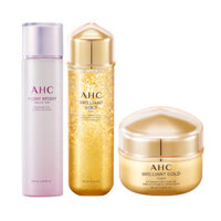 Combo Chống Lão Hóa Chuyên Sâu Vàng 24K AHC BRILLIANT GOLD (Nước Cân Bằng 140ml + Kem Dưỡng 50ml) - tặng 1 Nước Cân Bằng Làm Sáng Da AHC PEONY BRIGHT CLEARING TONER 150ml