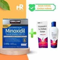 Combo chống Rụng Tóc Hiệu quả Xịt + Dầu Gội Xịt Minoxidil 5% Dầu gội Ketoconazole cho da gàu, nấm