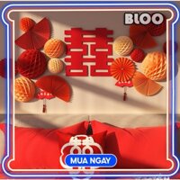 COMBO Chữ Hỷ 3D Trang Trí Phòng Cưới, Xe Hoa, Đám Cưới III BLOO16