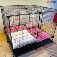 Combo chuồng cho chó mèo – Chuồng ghép sắt cho thú cưng đầy đủ phụ kiện CFP019_1
