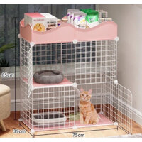 Combo Chuồng Mèo 2 Tầng Tự Lắp Ghép - Nhiều Mẫu Mới - Màu Đen Trắng Hồng