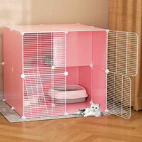 (Combo) chuồng nuôi chó mèo gấp gọn bằng lưới sắt nhựa lắp ghép(kèm hướng dẫn và phụ kiện lắp ghép)