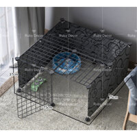 Combo Chuồng Quây, Chuồng Ghép Chó Mèo 12 Tấm Sắt (tặng 24 chốt nối)