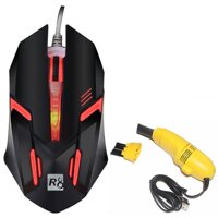 Combo Chuột Chuyên Game R8 1602 Đèn Led Đa màu  Tặng Kèm Máy Hút Bụi Mini - HÀNG CHÍNH HÃNG