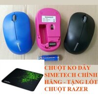 COMBO CHUỘT KHÔNG DÂY SIMETECH S680 LASER TẶNG MIẾNG LÓT CHUỘT RAZER CỰC ĐẸP